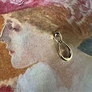 Vintage One Gold Tone Stud Dangle Earring